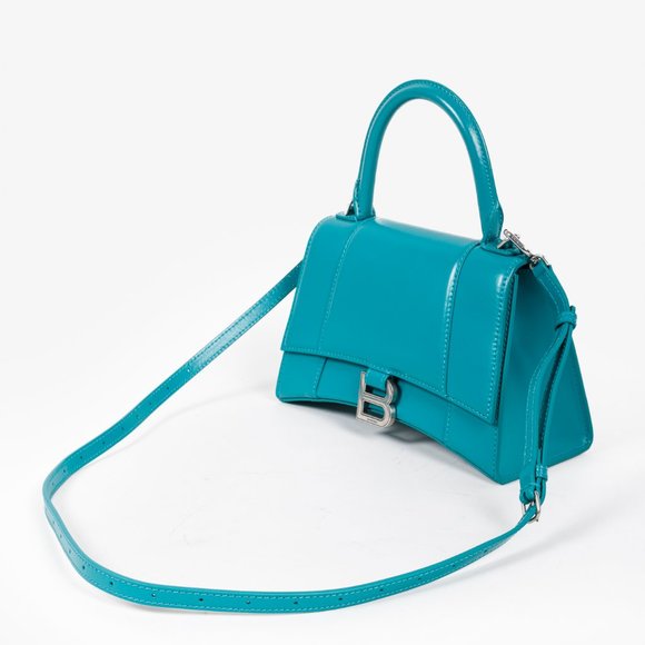 Balenciaga Hourglass Small Leather Bag in Teal - Picture 5 of 13